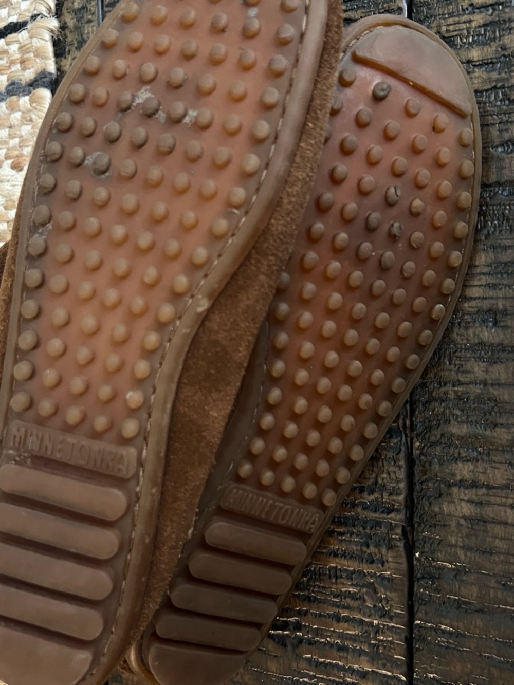 Women's Brown Suede Minnetonka Fringe Ankle Boots - Picture 4 of 5